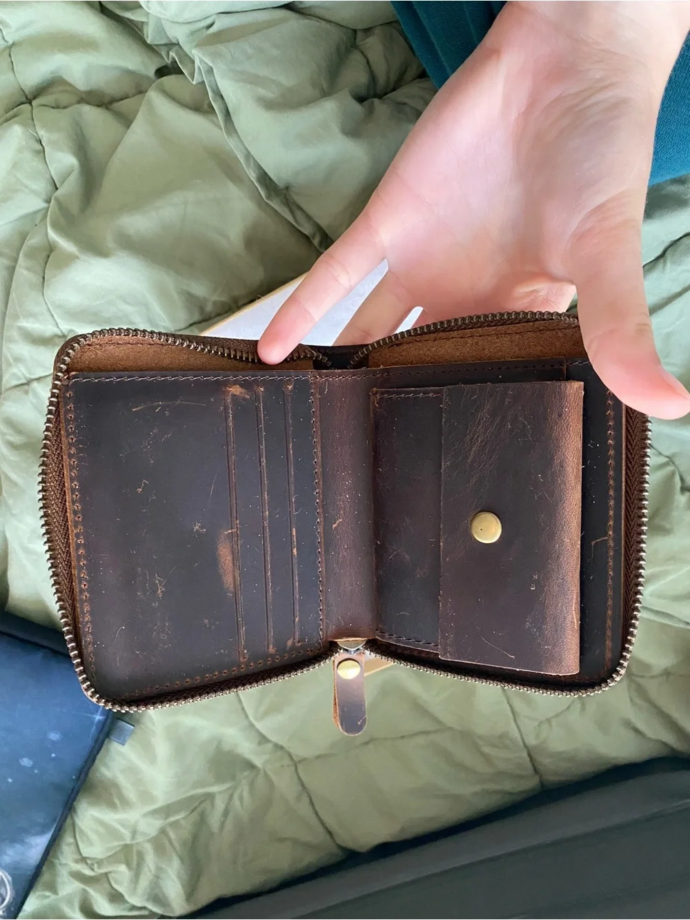 Lone Deer Leather Co Zippered wallet